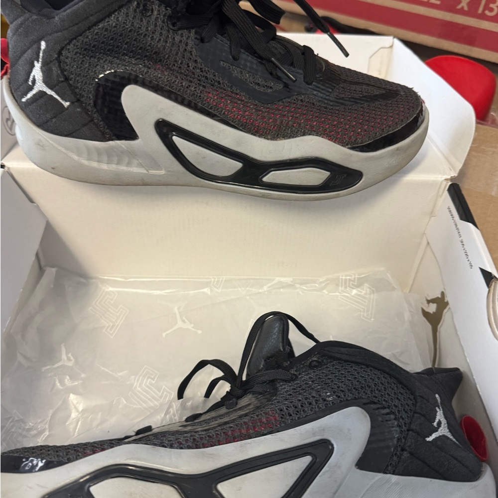 Jordan Kids Black and Red Sneakers